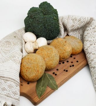 Котлети «Фітнес» вівсяні з брокколі та грибами без м'яса